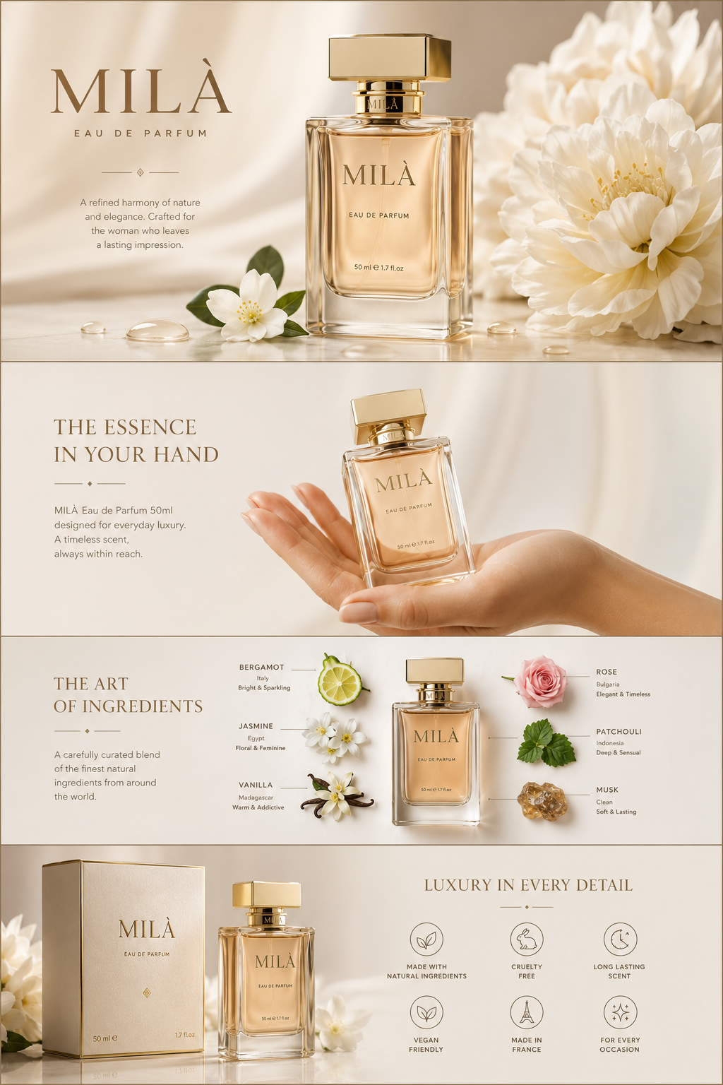 MILÀ Luxury Perfume Brand Board