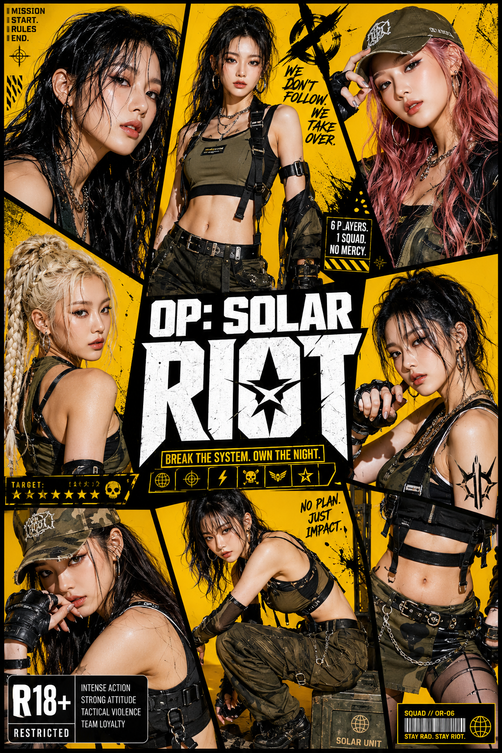 Taktisches K-Pop-Actionposter