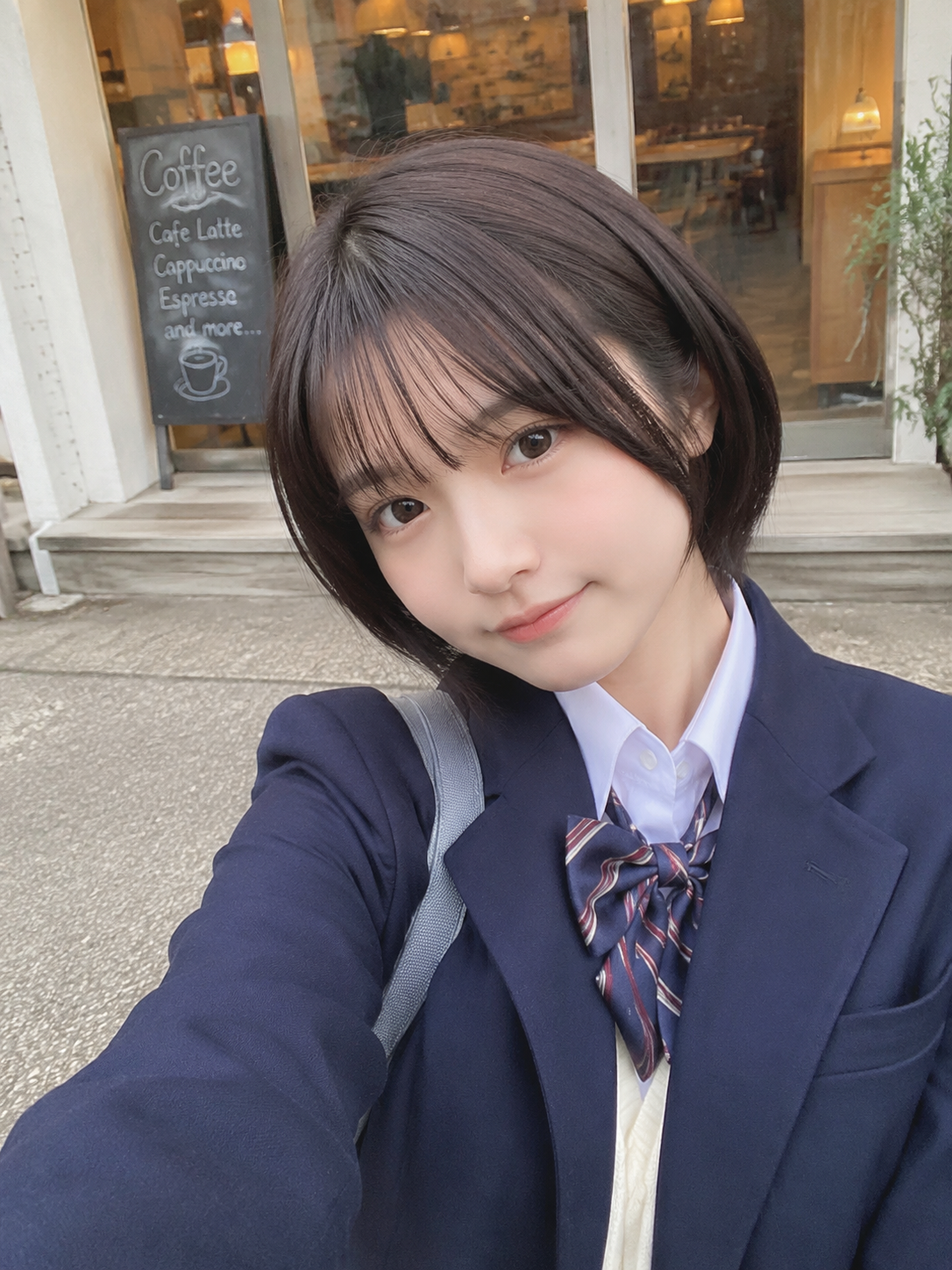 Japanese Student Café Selfie