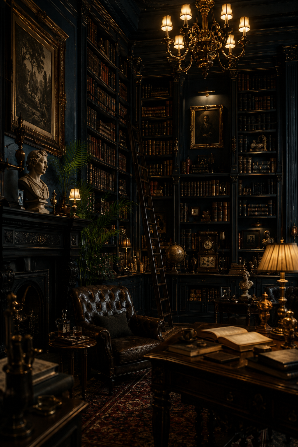 Dark Academia Gothic Home Library