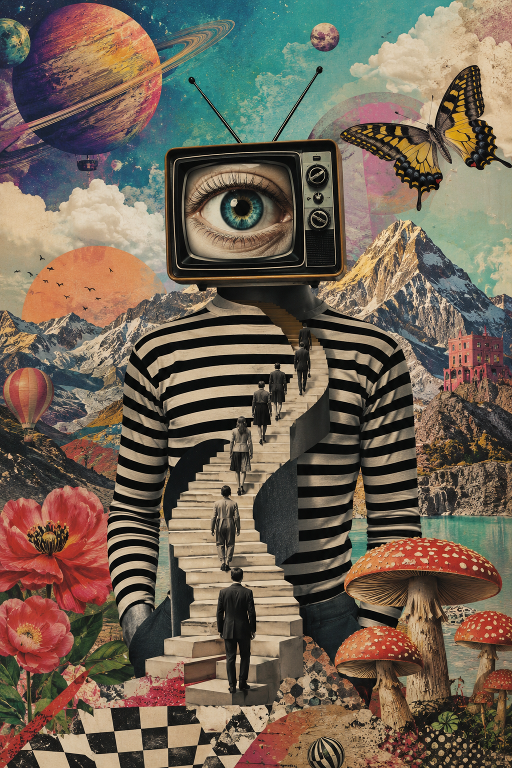 Television-Head Dreamscape Collage
