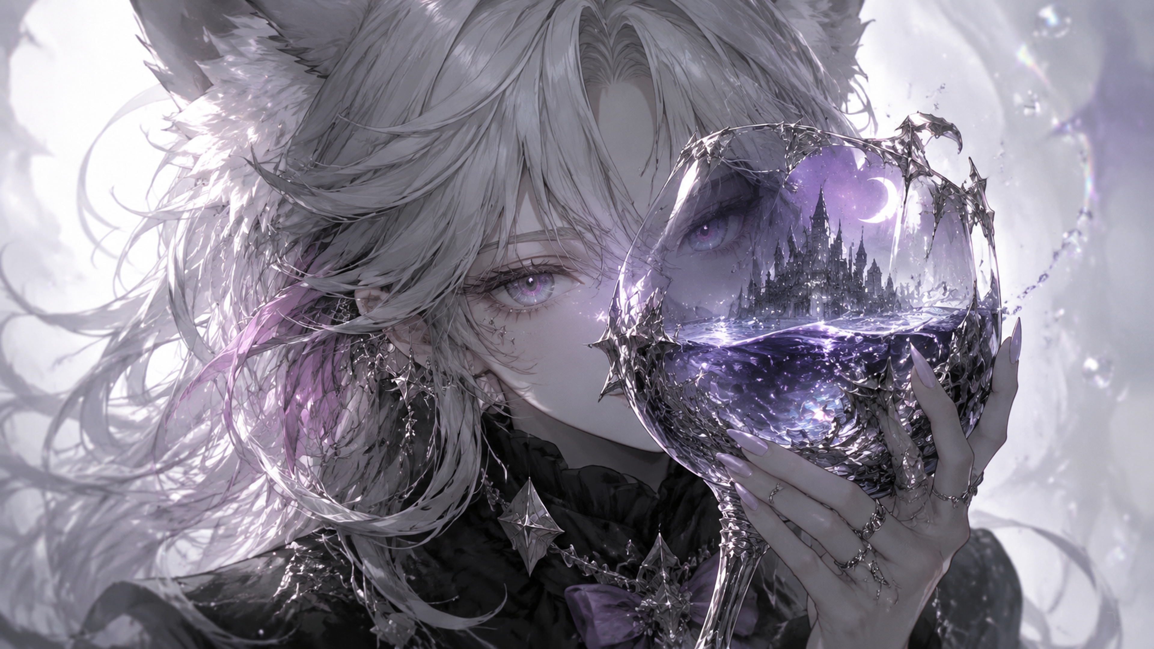Seraphine Holding a Dream-Filled Glass