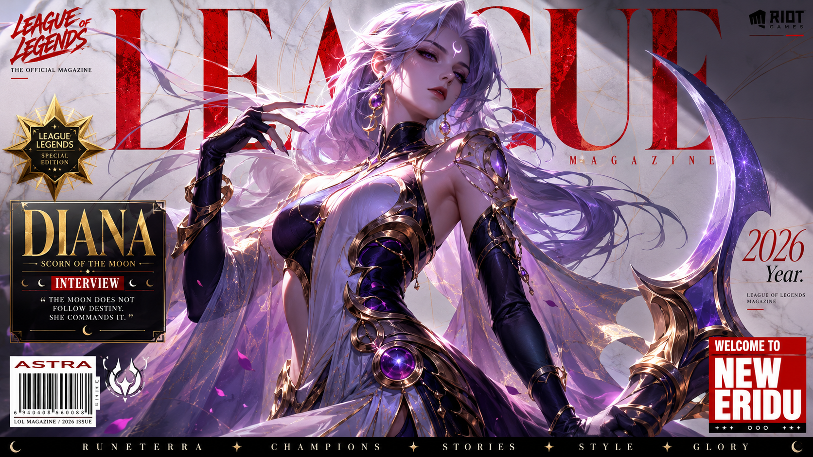 League of Legends Character Magazine Cover Template