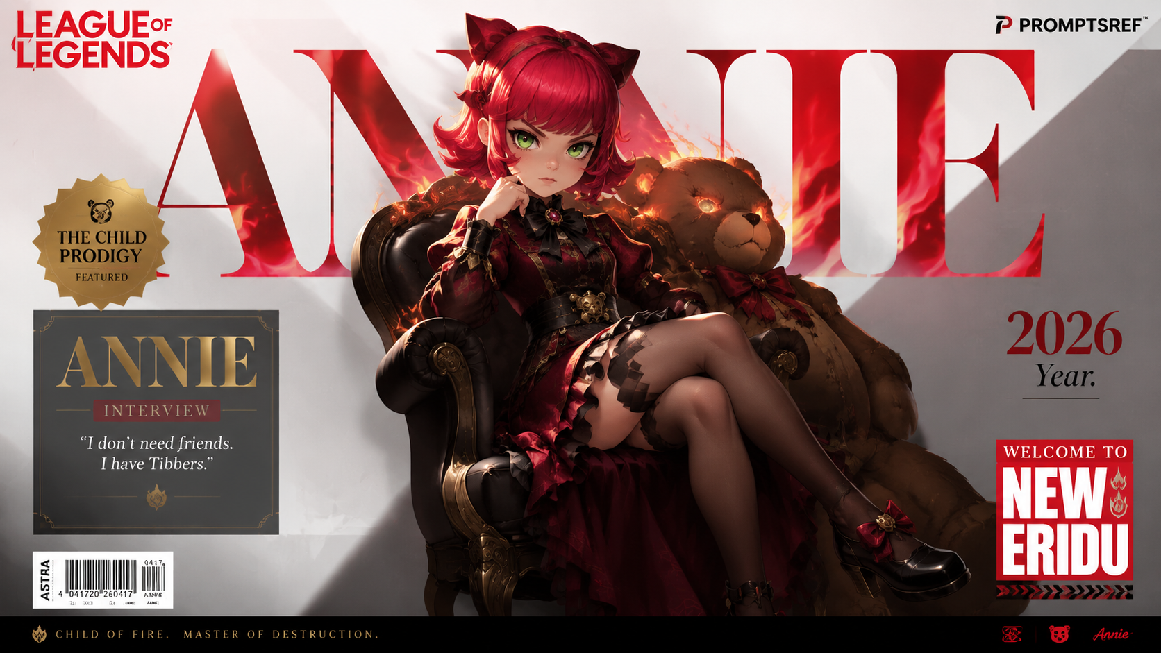 League of Legends Character Magazine Cover Template