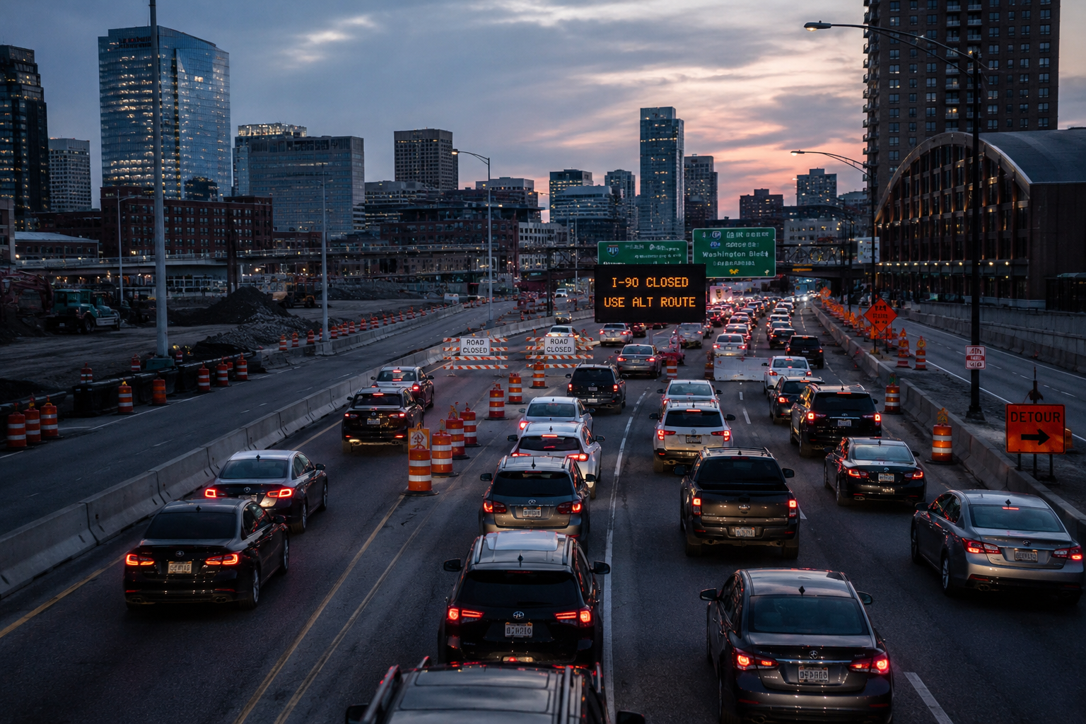 Navigation Chaos at a Closed City Highway