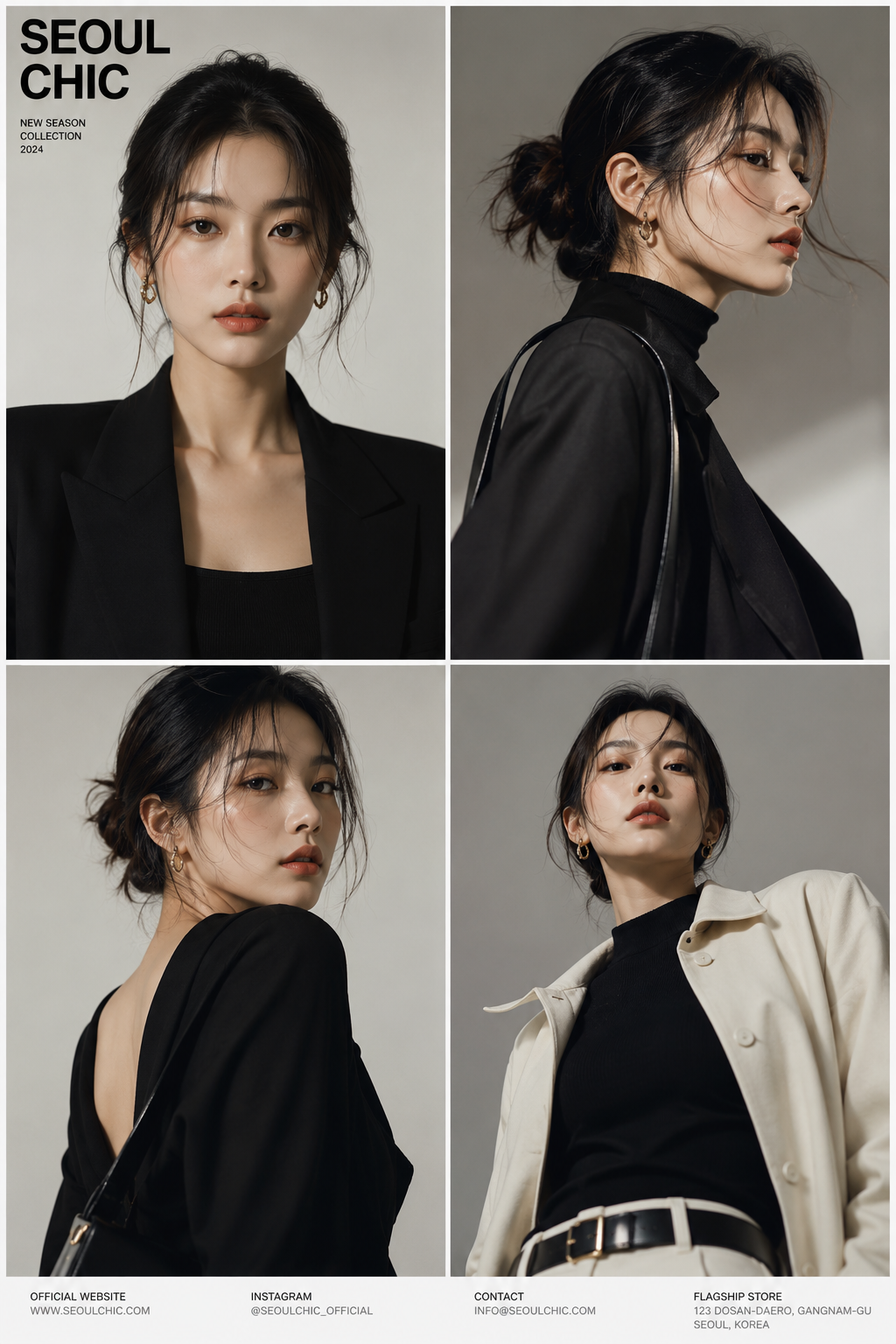 Four-Panel Korean Fashion Editorial