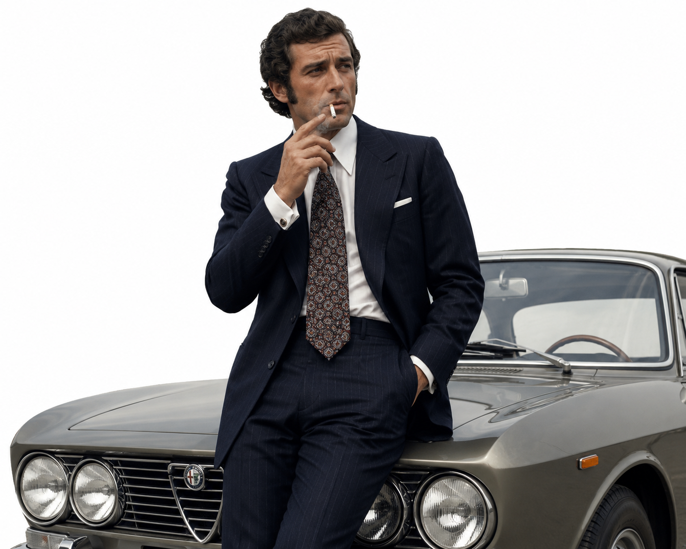 Italian Businessman by a Car in 1972