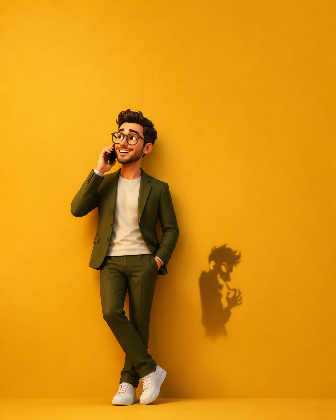 Entspannter Designer im Kundengespräch