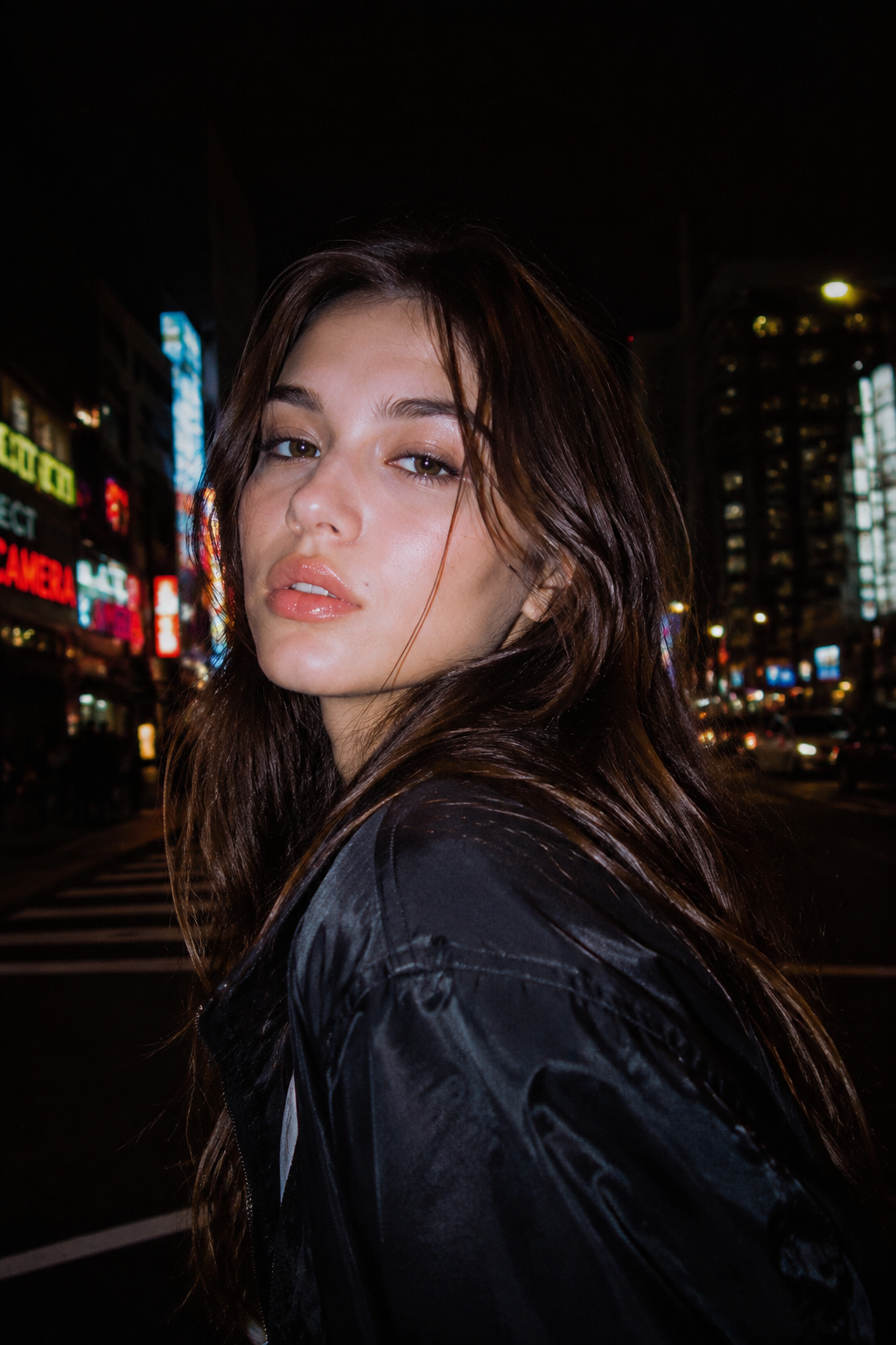 Y2K Neon Night Street Beauty Portrait