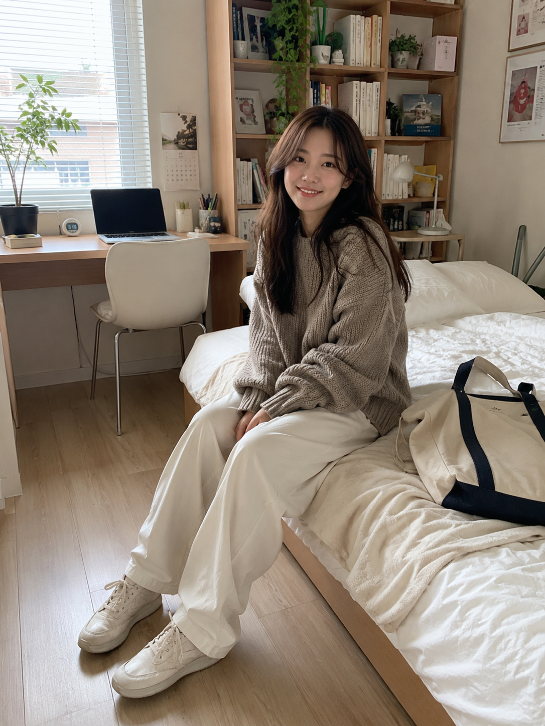 Cozy Japanese Apartment Bedroom Portrait