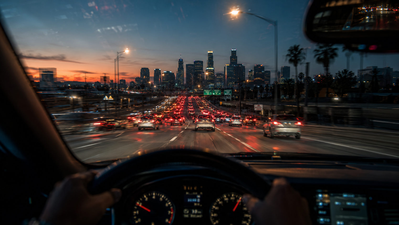Los Angeles Rush Hour at Blue Hour