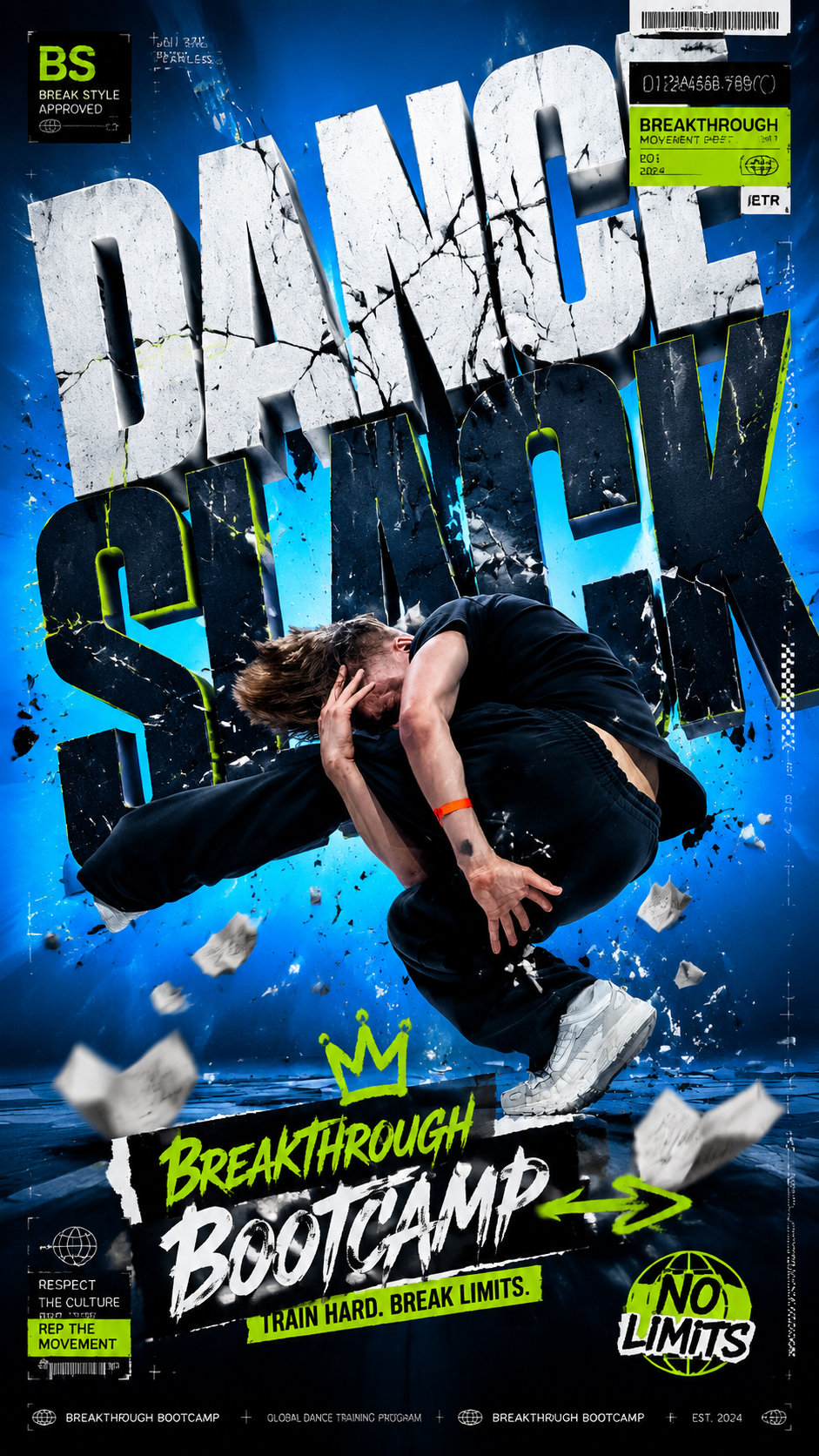 Dance Slack Breakthrough Typography Poster