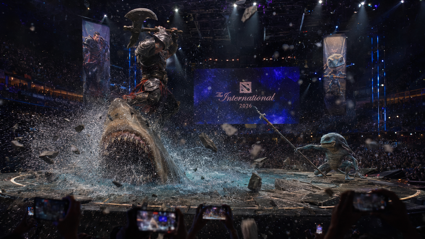 Hooked Axe Duel with an Aquatic Fighter