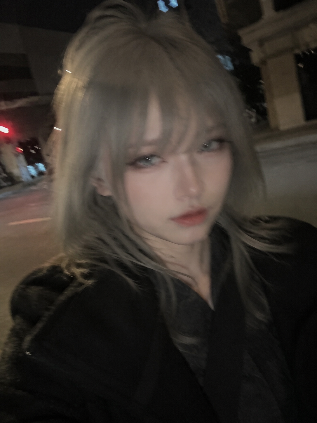 Streetlit Motion-Blur iPhone Selfie