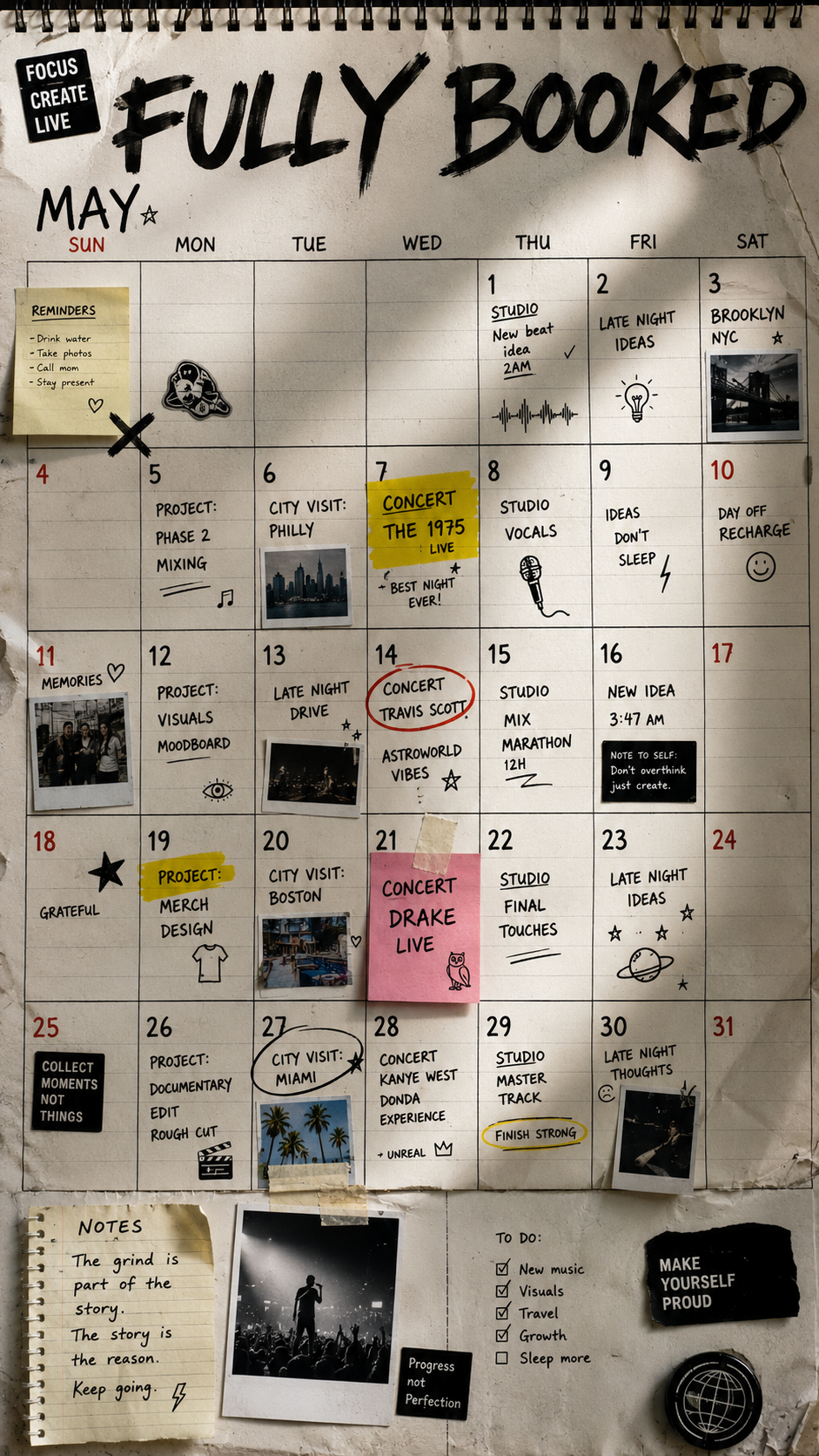Fully Booked Life Calendar Poster