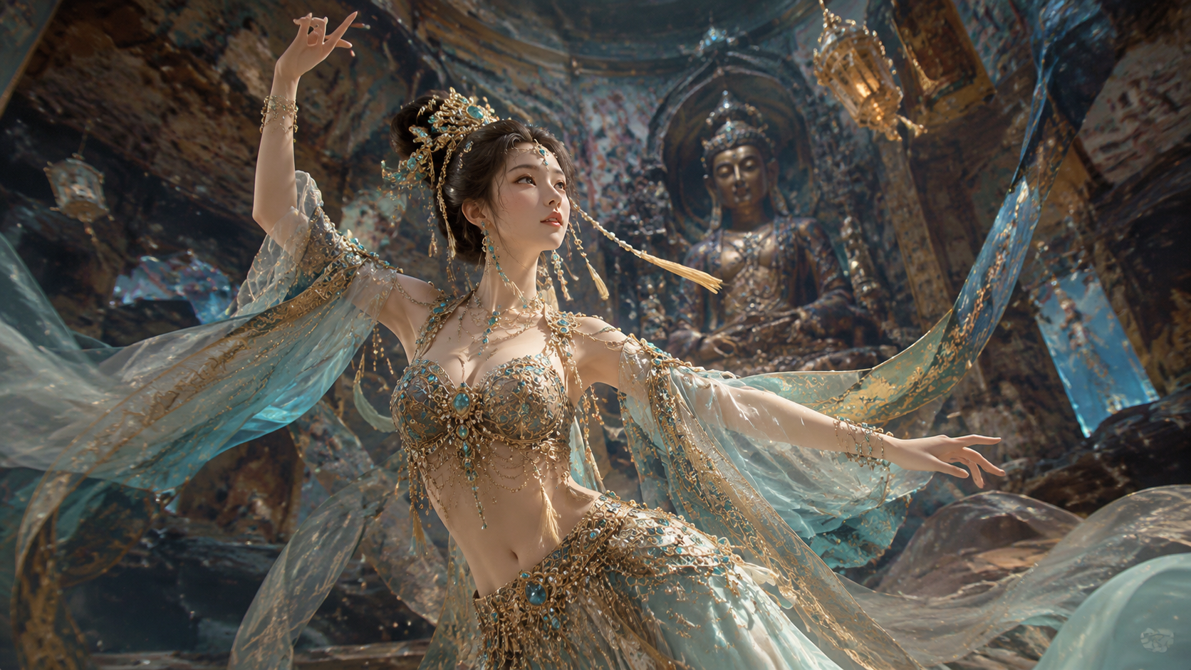 Dunhuang Dancer in a Weightless Grotto