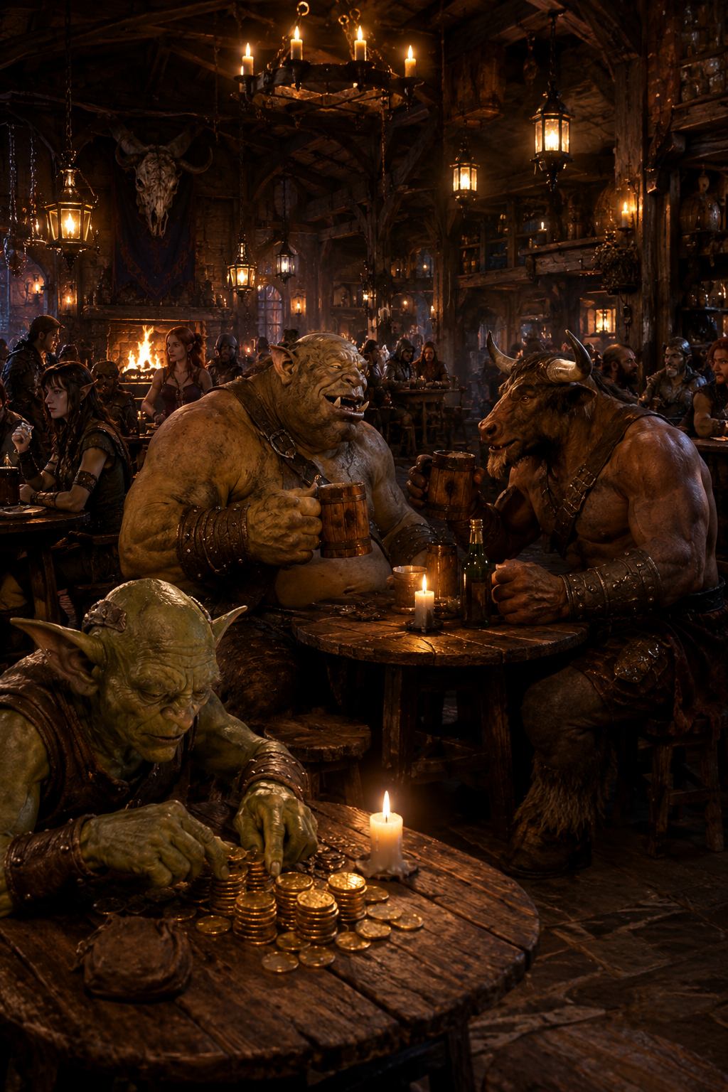 奇幻酒馆里的哥布林、食人魔与牛头人