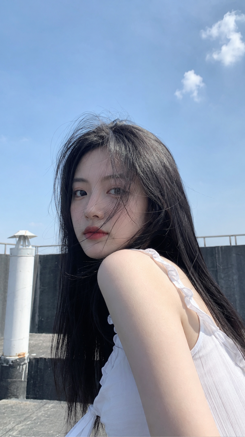 Rooftop Portrait Looking Back