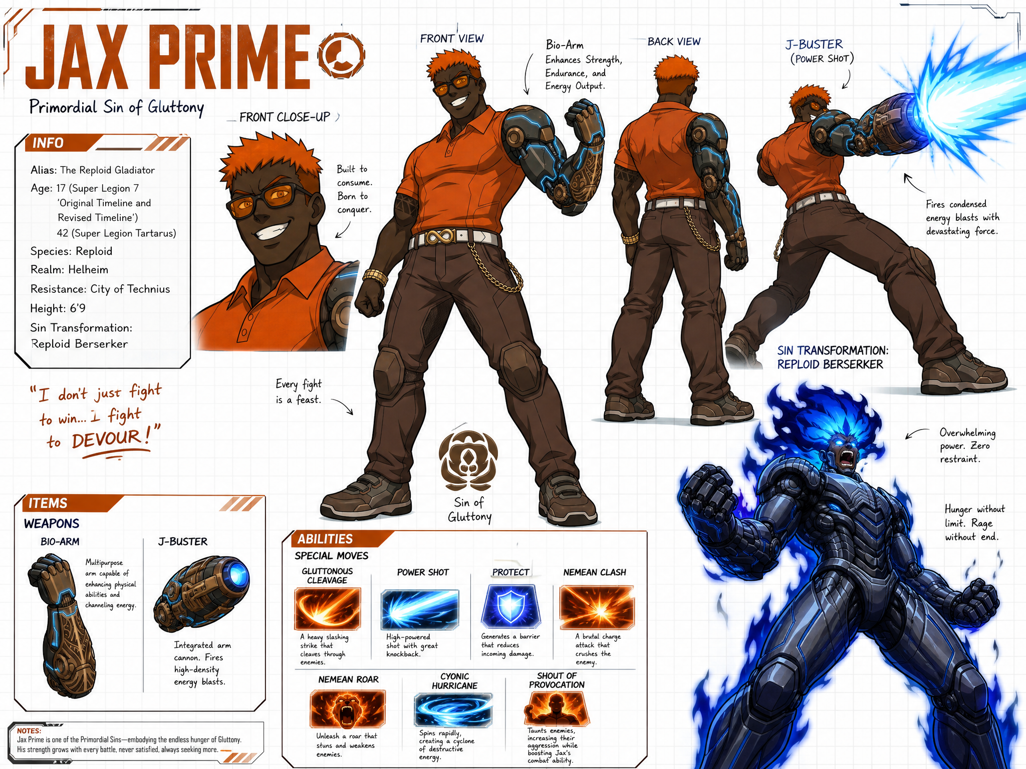 Jax Reploid Berserker Reference Sheet