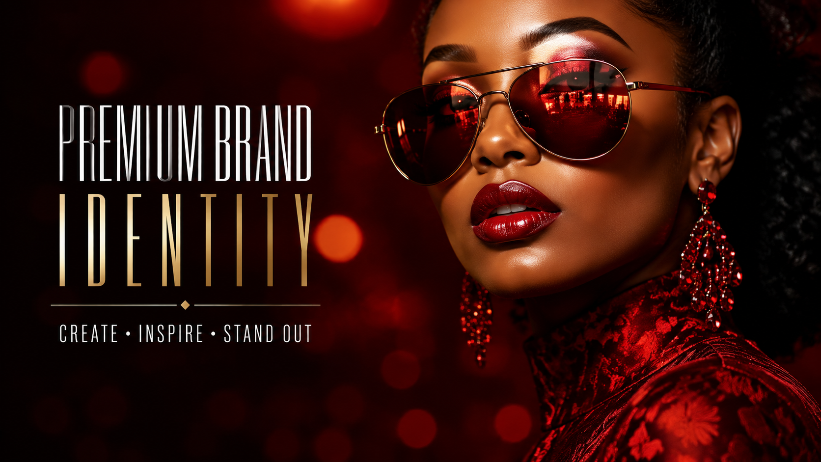 Glamorous Red Nightlife Portrait