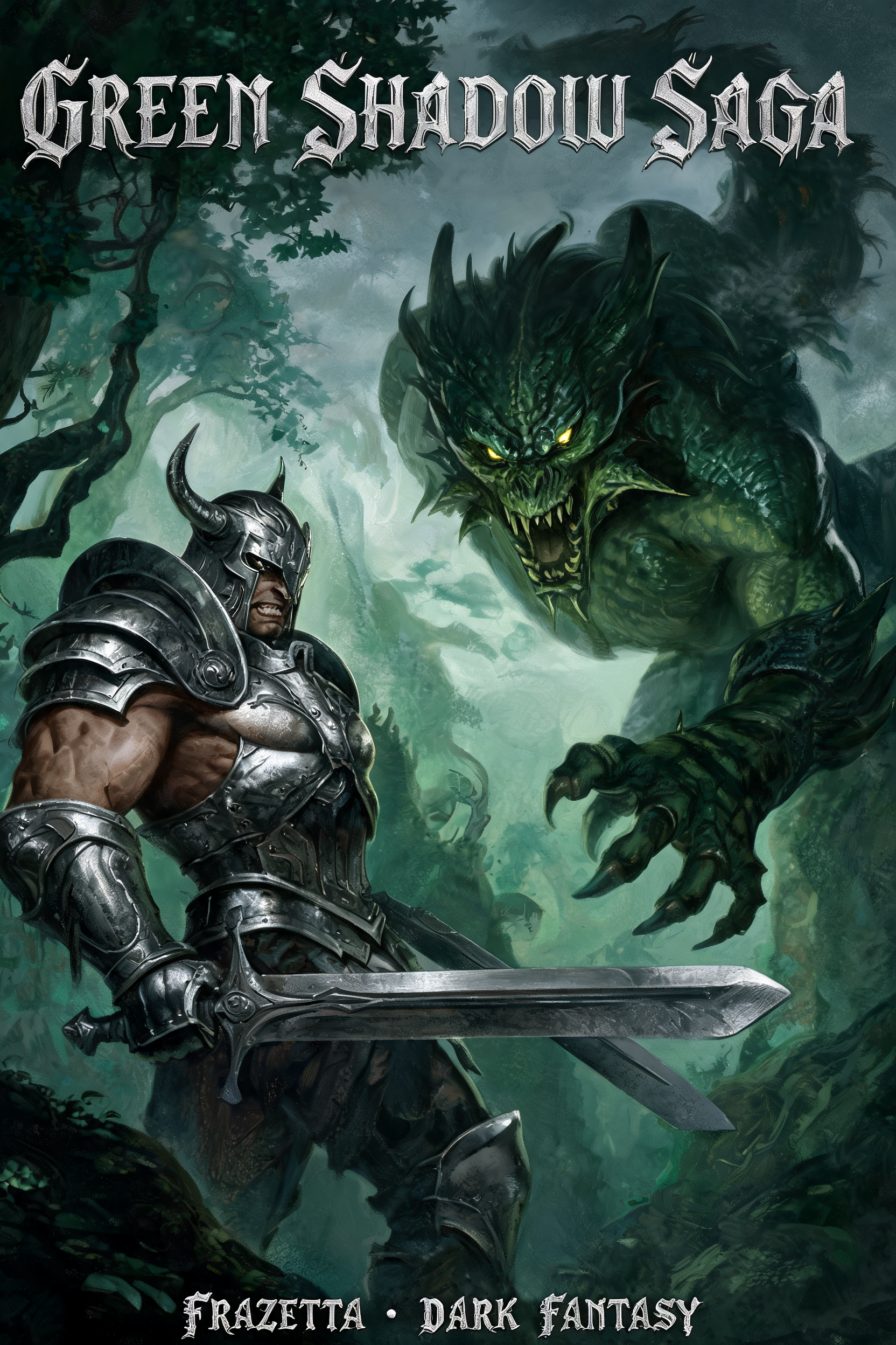 Dark Silver-Green Fantasy Poster