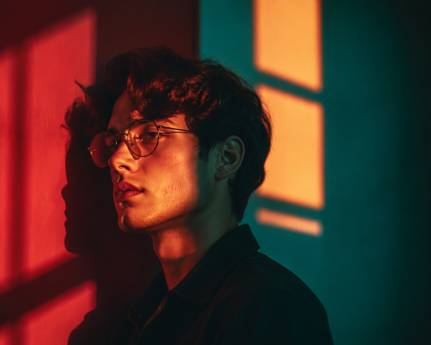 Geometric Window-Light Color Portrait