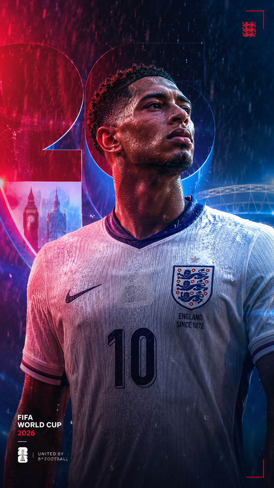 England Rainy World Cup Poster
