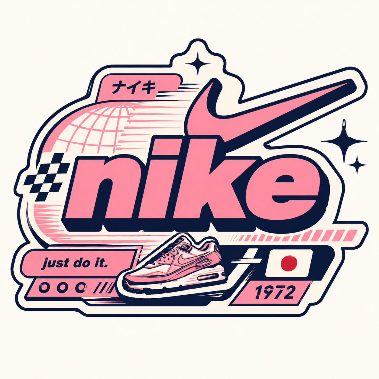Y2K Harajuku Brand Badge Template