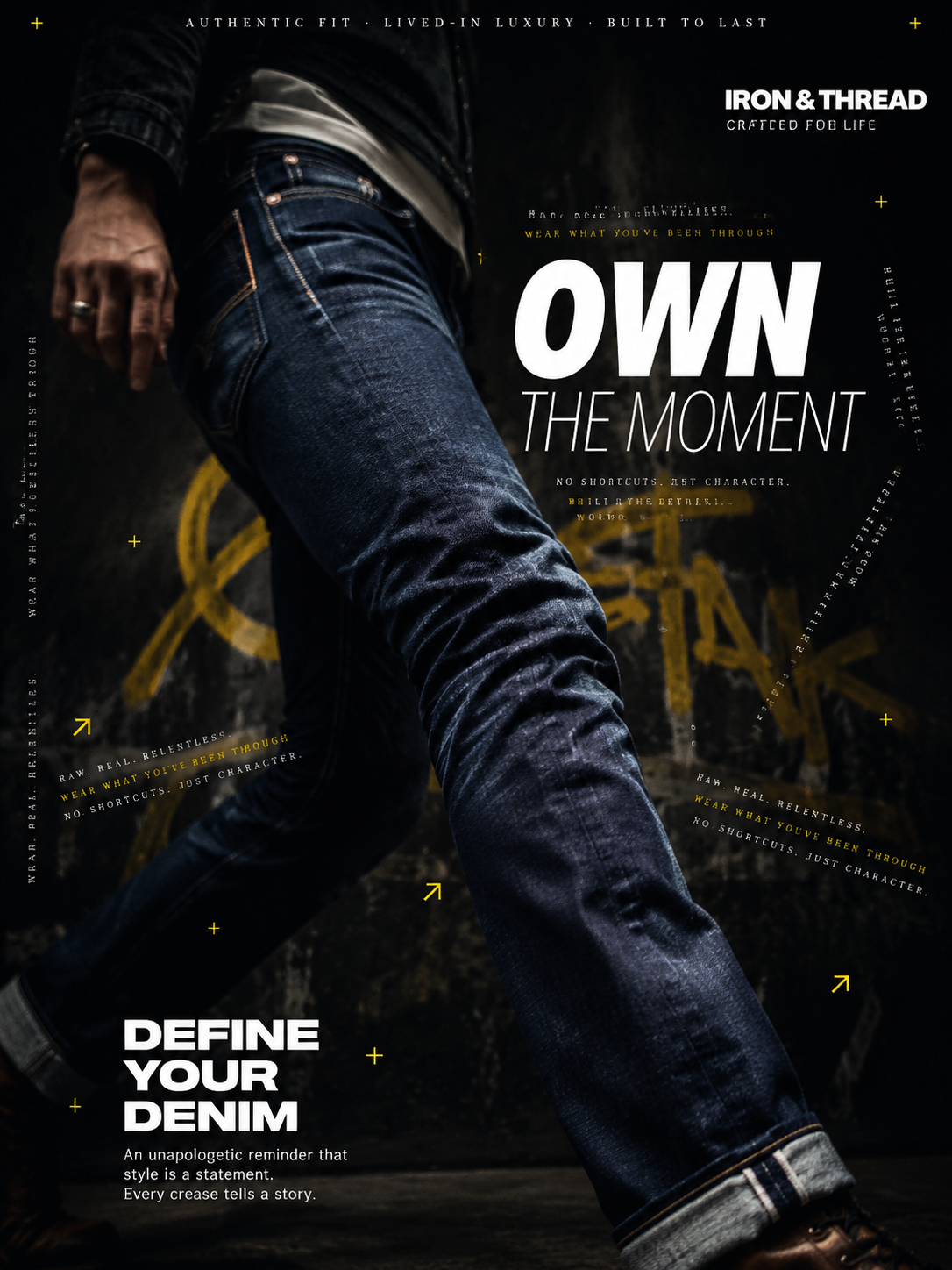 Kampagne für dunklen Indigo-Selvedge-Denim