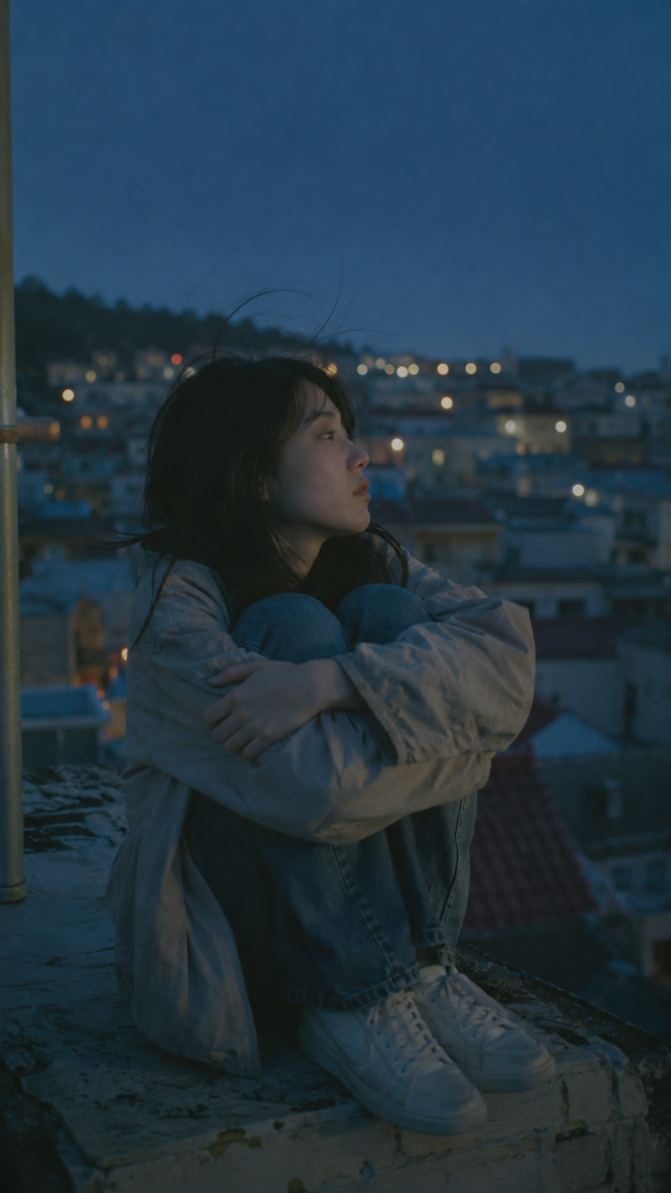 Lonely Blue-Hour Rooftop Travel Film