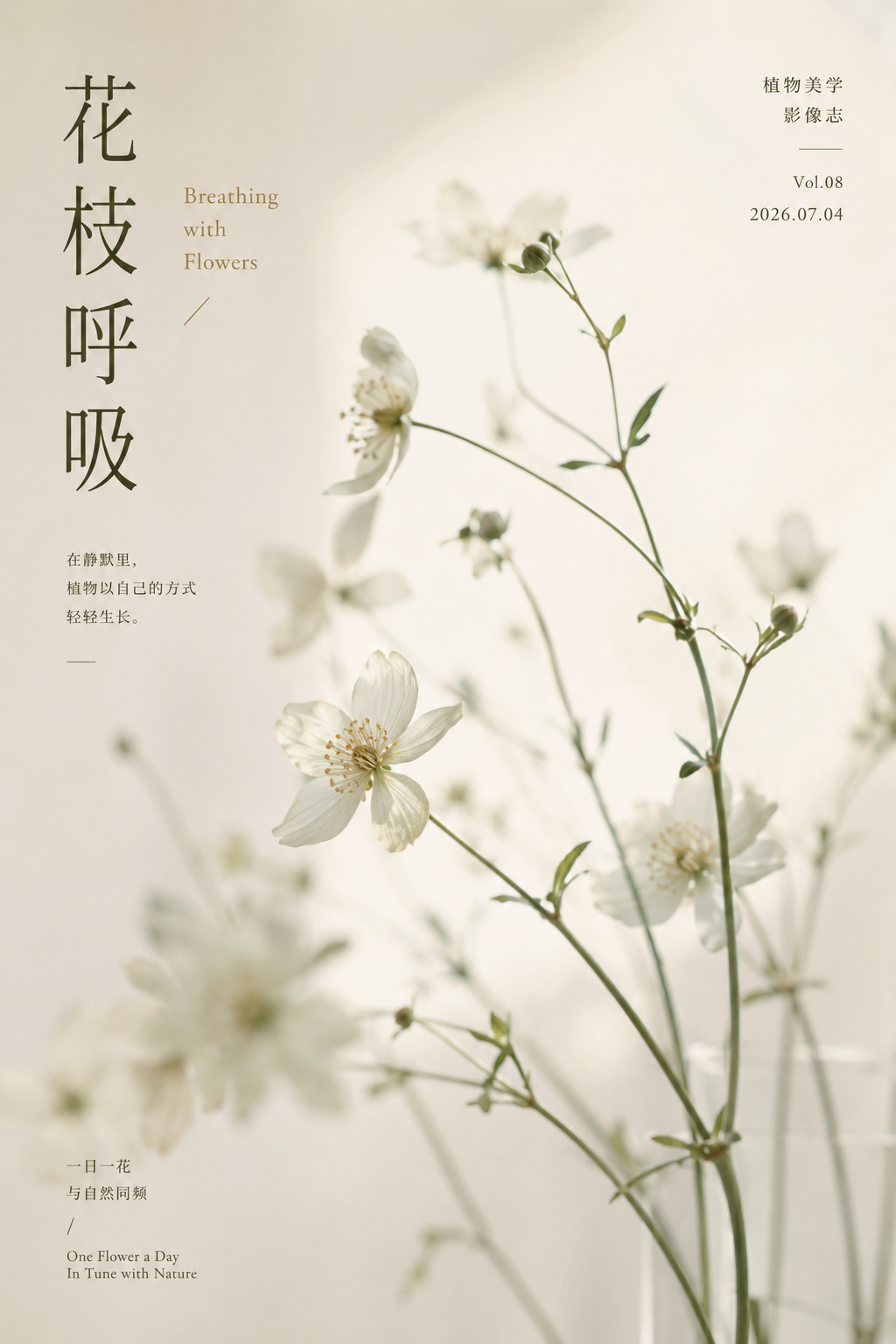 极简植物杂志海报