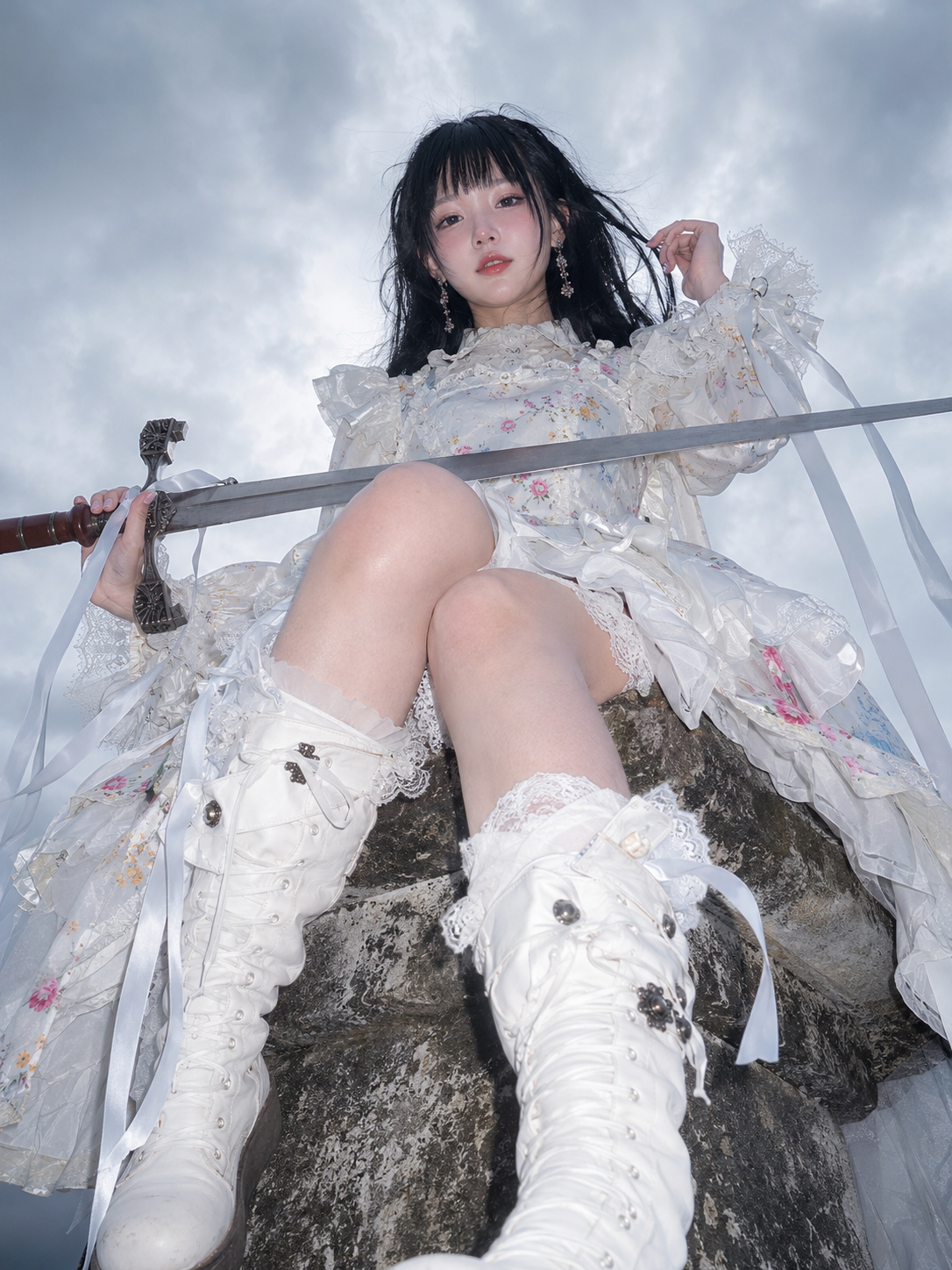 Low-Angle Knight Princess with a Sword