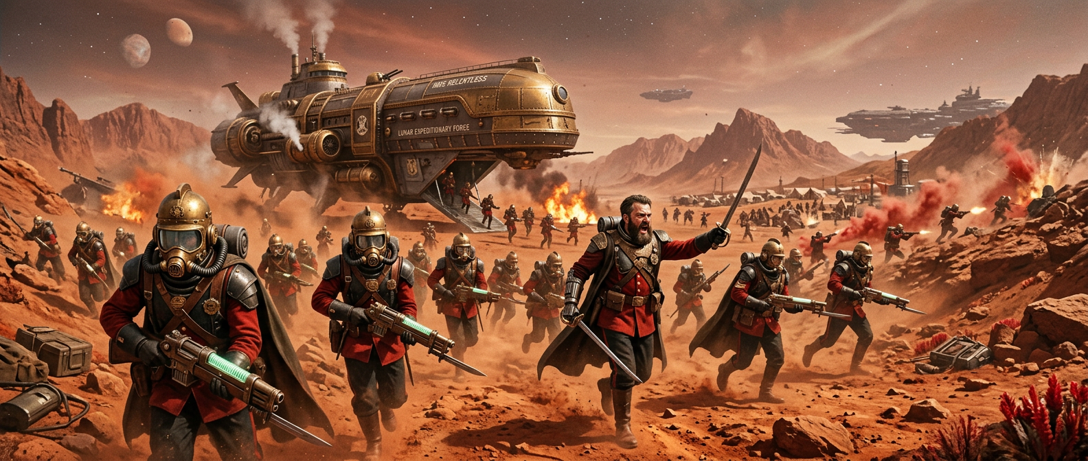 Victorian Lunar Soldiers Invading Mars