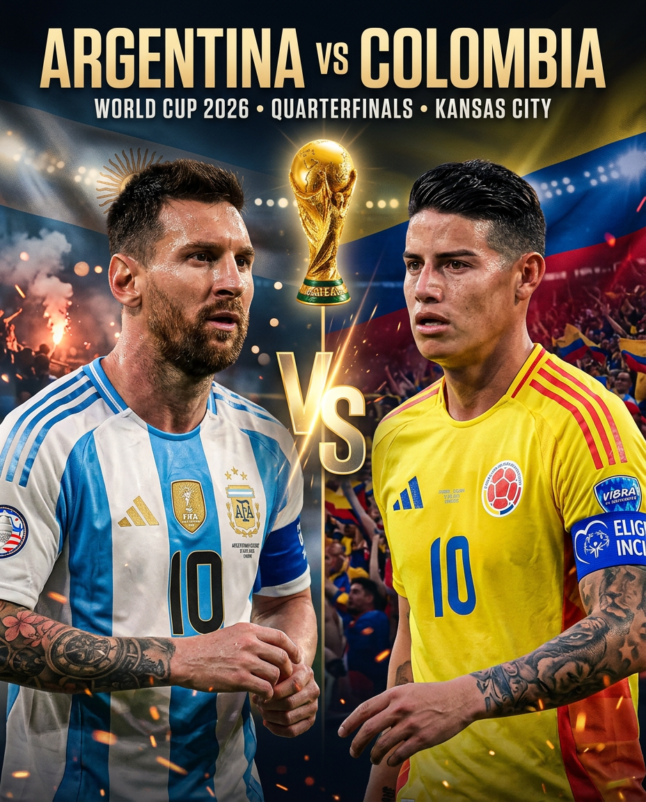 Argentina vs Colombia World Cup Poster