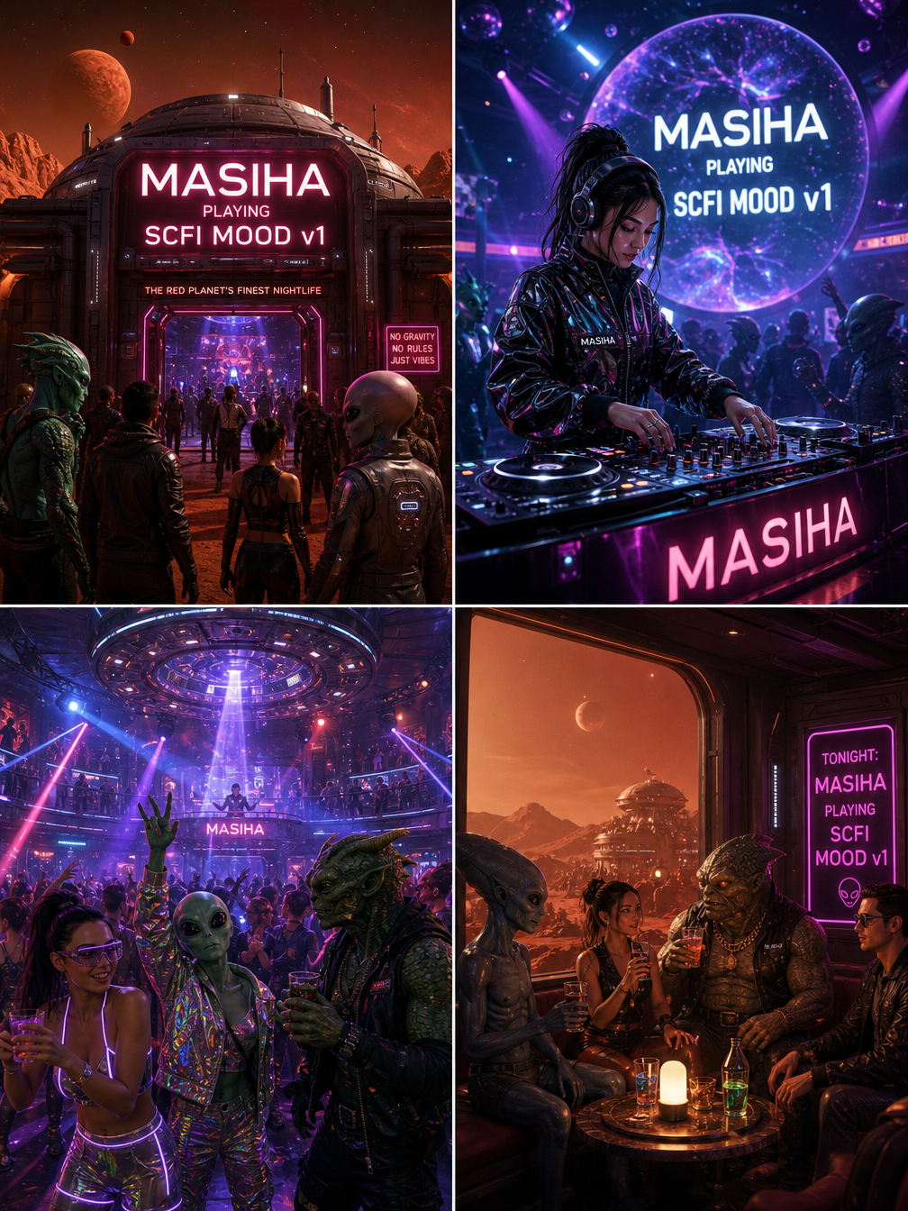 火星科幻夜店与外星人群