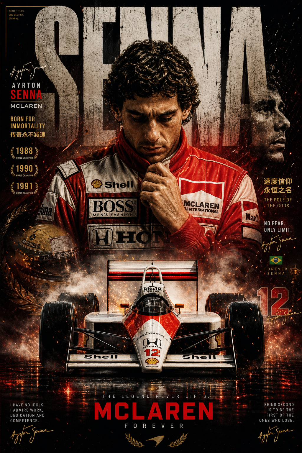 Affiche de championnat McLaren d’Ayrton Senna