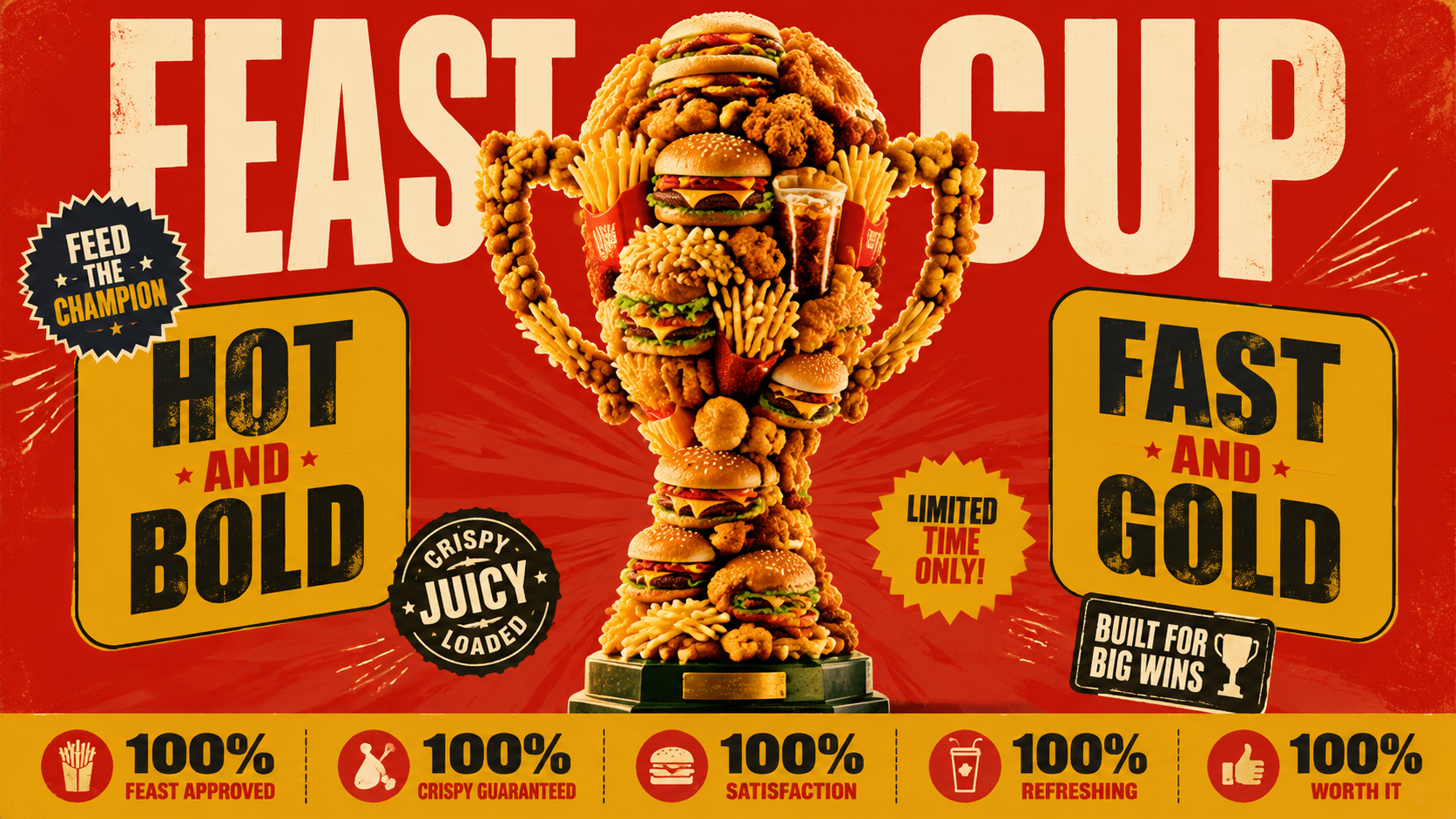 Food-Built Victory Trophy Promotion Poster
