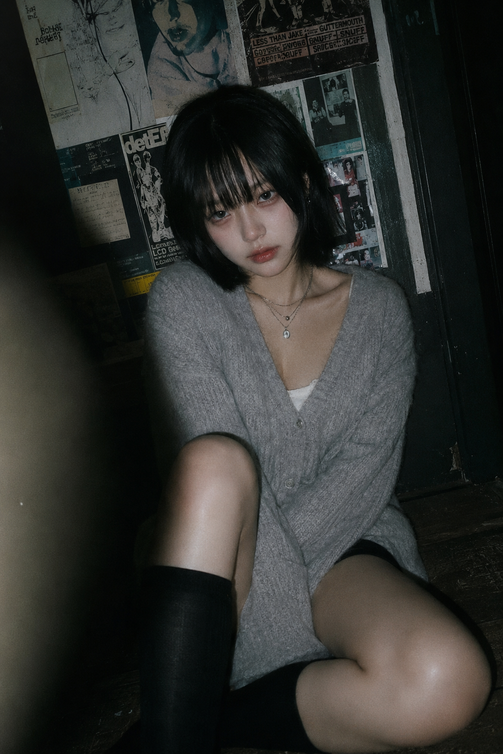 Melancholic Vintage Flash Room Portrait