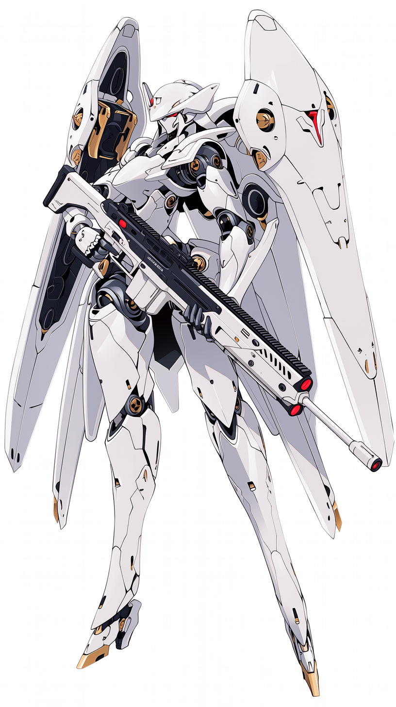 White Templar Mecha with Energy Rifle