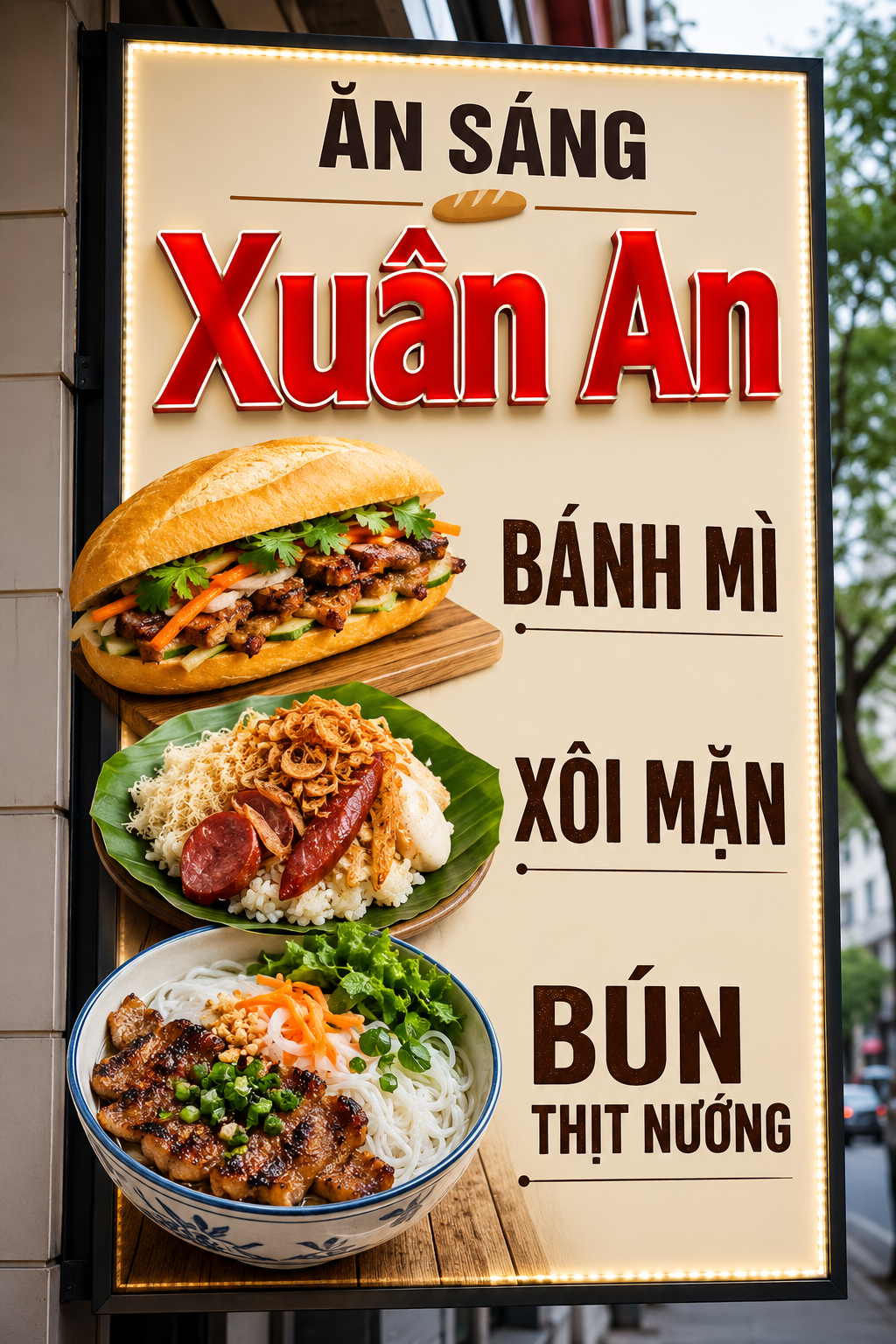 Xuân An Breakfast Shop Sign