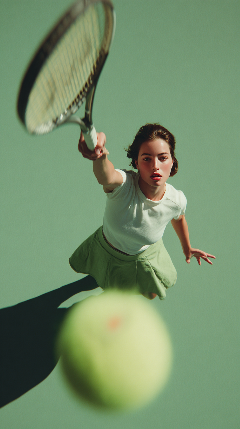 Plan d’action tennis couture vu du dessus