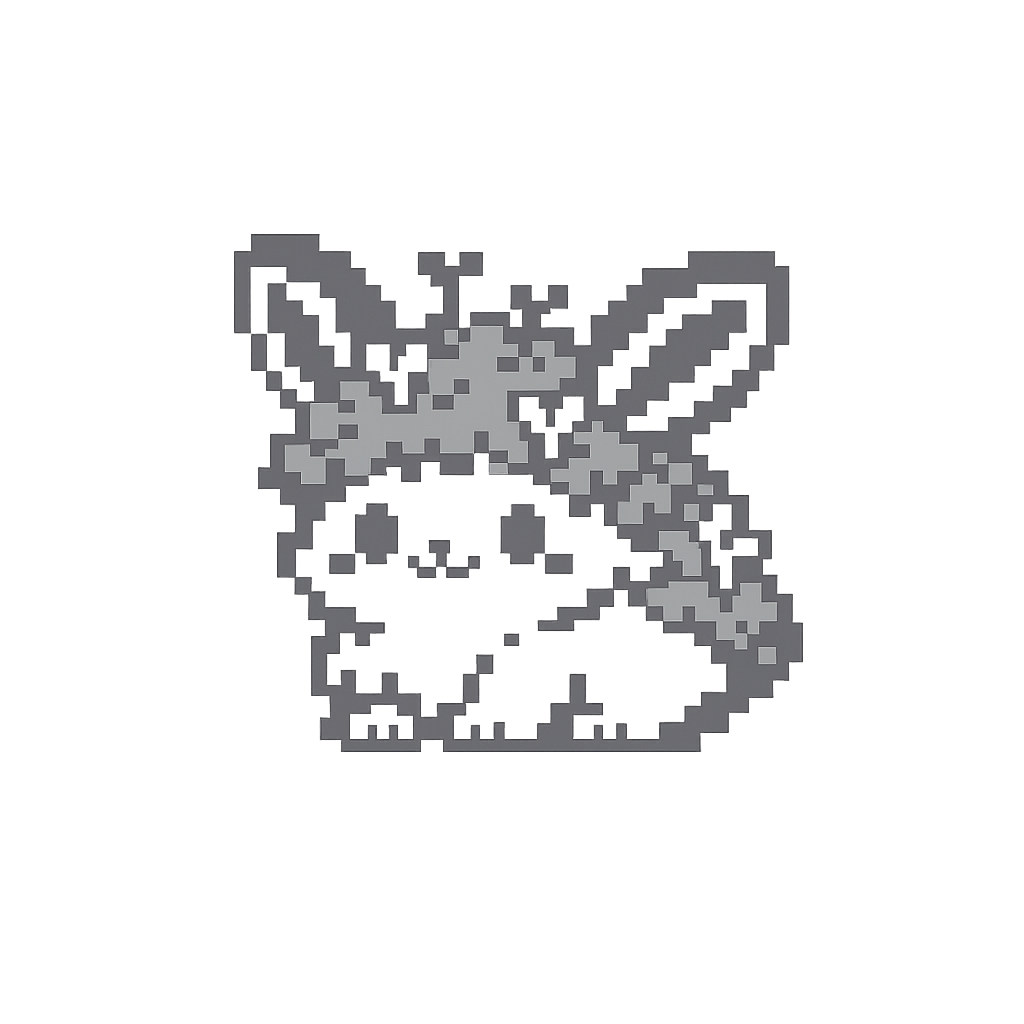 Mossbun Two-Color Pixel Creature