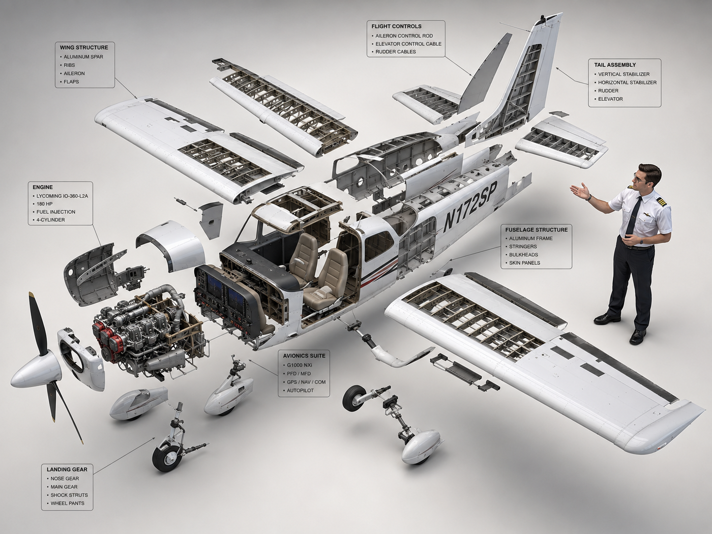 Cessna 172 Exploded Training Diagram