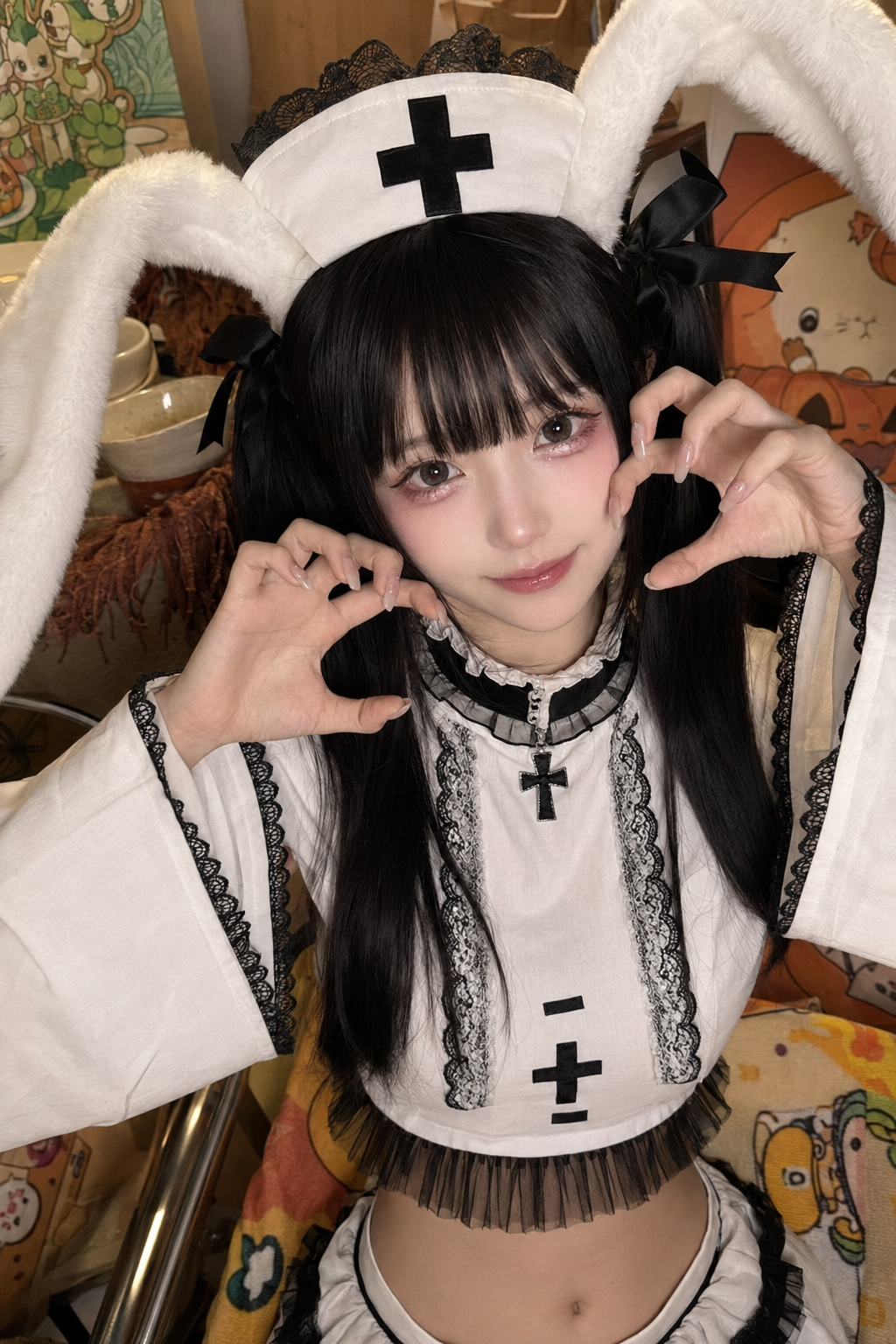 Gothic Nurse Bunny Cosplay Portrait