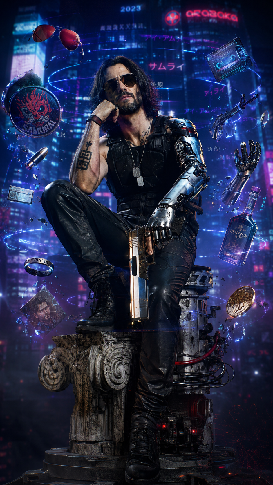 Johnny Silverhand Cyberpunk Cosplay Poster