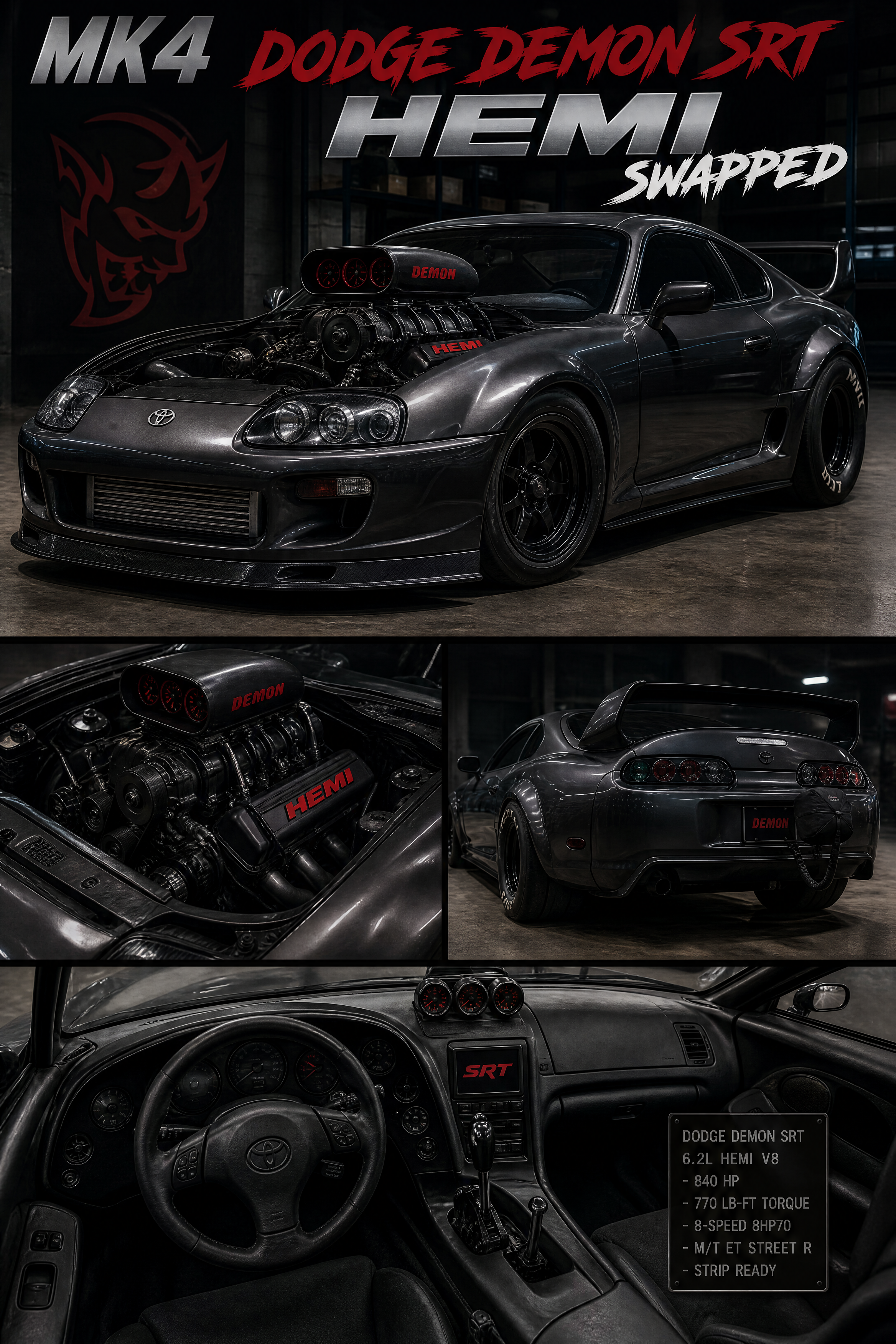 Toyota MK4 with Dodge Demon Hemi Swap