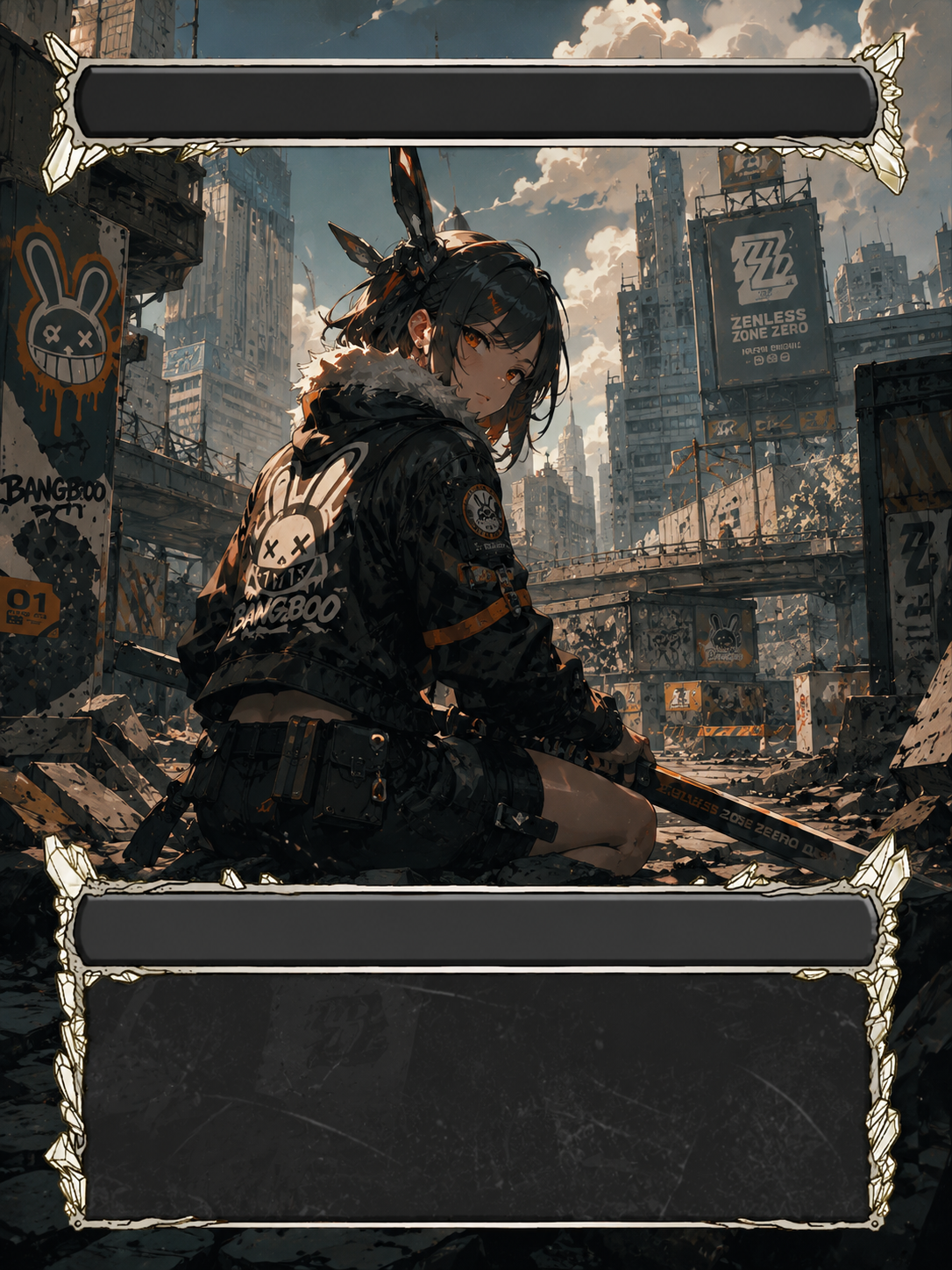 Borderless Fantasy Card Frame with Dual Windows