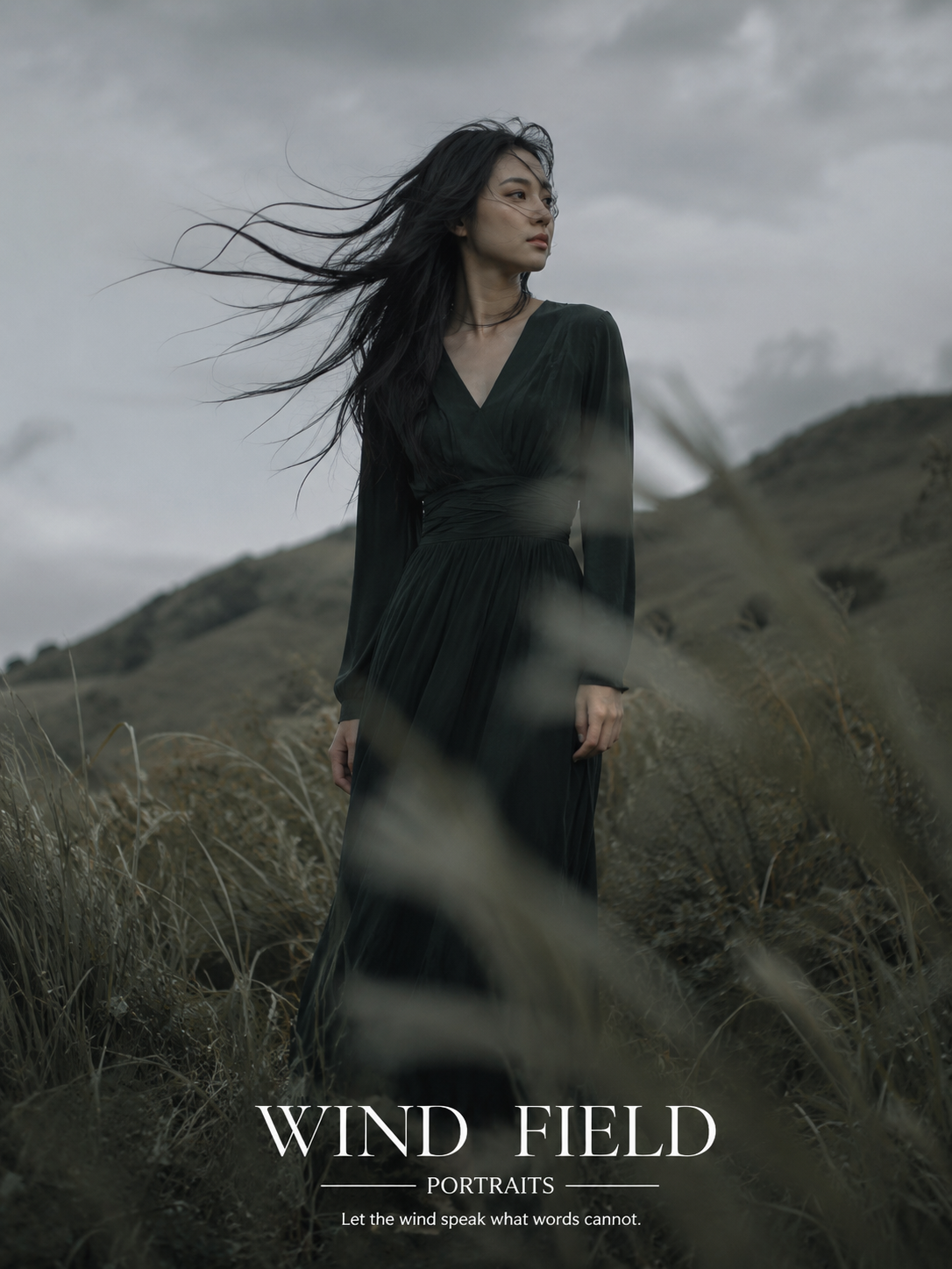 Wind Field Portrait Editorial Template