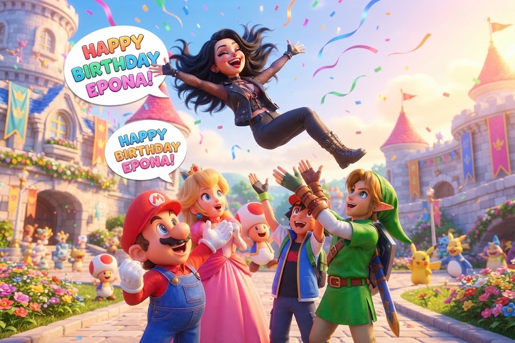Epona’s Colorful Birthday Toss Celebration