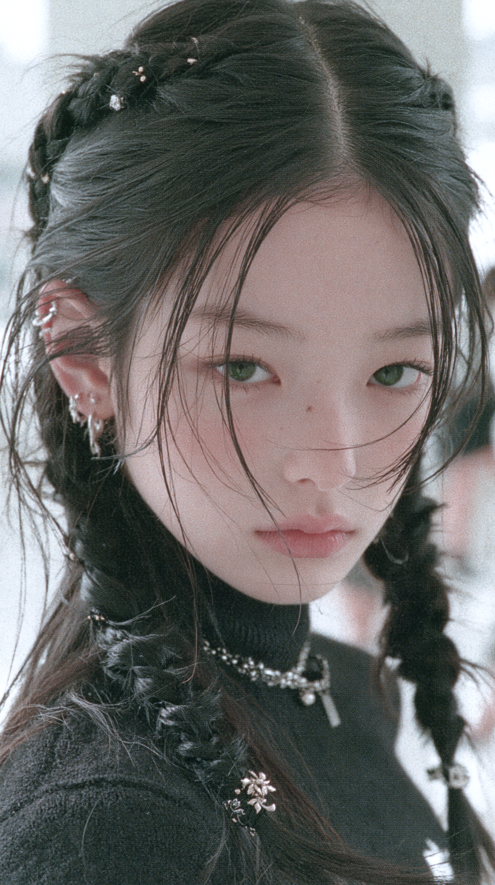 Black-and-Gold Braided Fashion Portrait